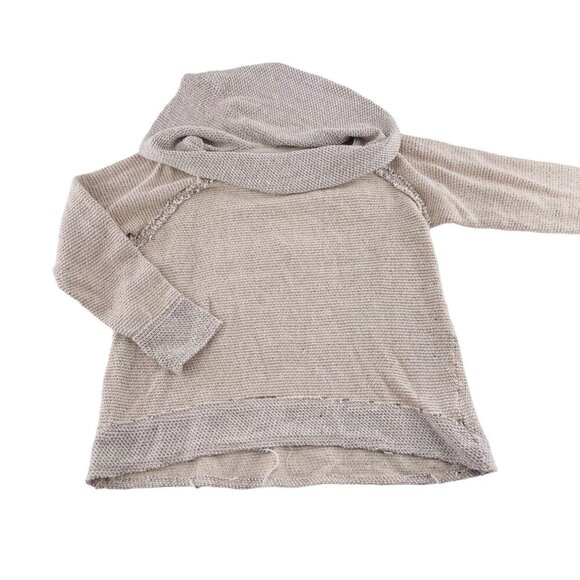 Lucky Brand Womens Cowl Neck Sweater Beige Knit Cotton/Polyester Size Small - Picture 1 of 5